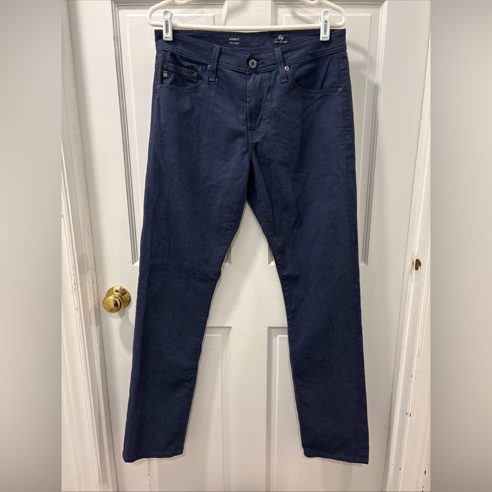 AG Adriano Goldschmied Everett Slim Straight Pants Size 30x32 Blue Stretch Chino